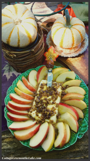 closeup of apple dip