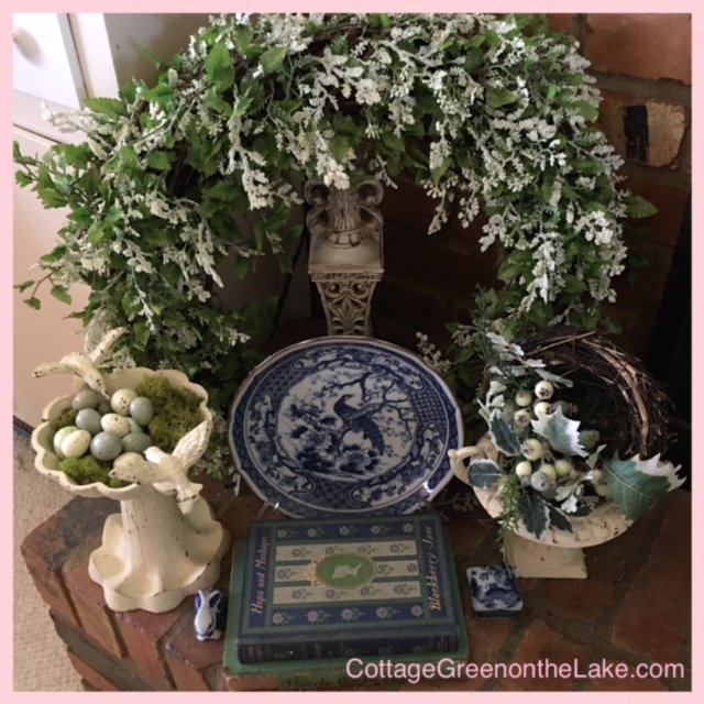 birdbath filled with eggs