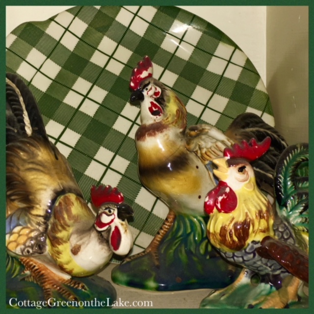 2 roosters and 1 hen